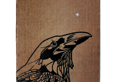 raven - permanent marker on recycled card