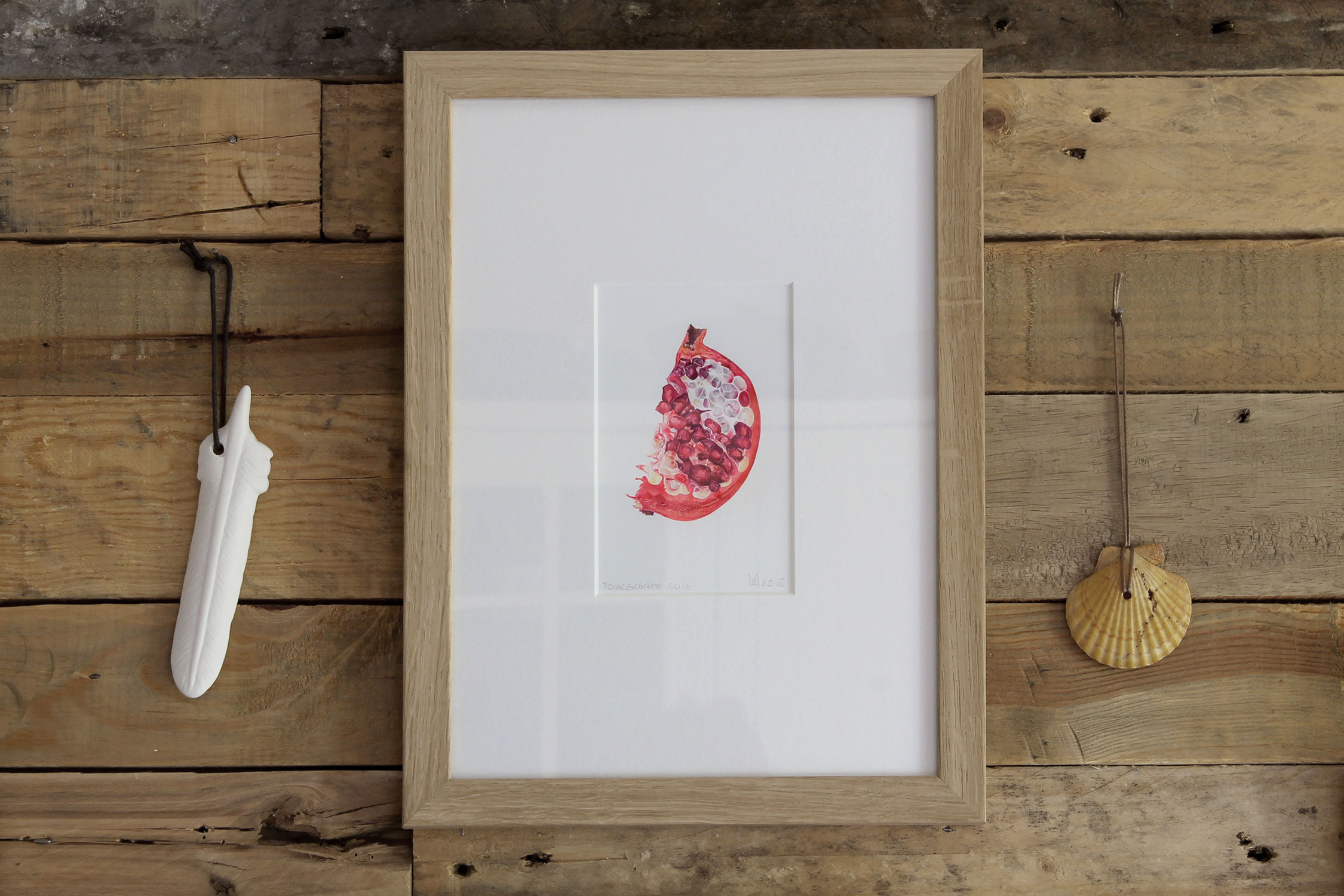 pom-slice-framed Pomegranate slice print